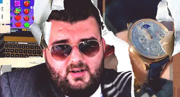 Juniorul multimilionarului “Frutti Fresh” și-a exersat talentul la păcănele. După ce a câștigat o „mână” de 4.000 ‎$  și-a luat un ceas Portugieser Perpetual Calendar de 35.000 €