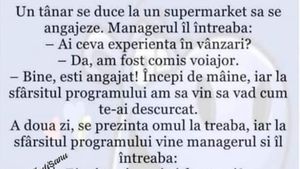 BANC | Un tânăr se duce la un supermarket să se angajeze