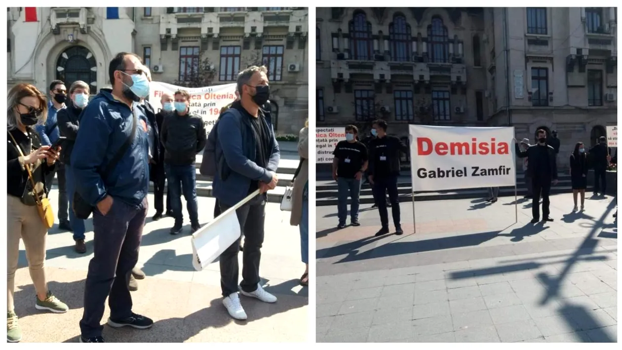 Protest de amploare în Craiova! Cu contractele suspendate, angajații Filarmonicii cer demisia managerului