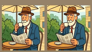 Test de inteligență | Acești doi pensionari par identici, dar nu sunt. Identificați 3 diferențe!