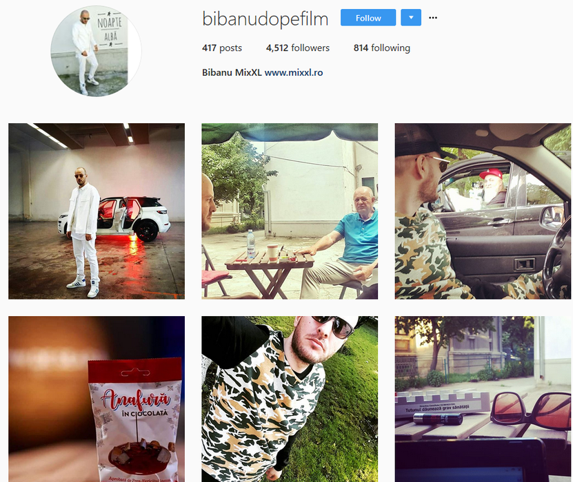 Pagina de Instagram a lui Bibanu MixXL