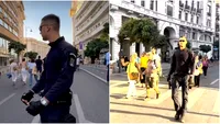 El este jandarmul care a tăiat respirația doamnelor pe Calea Victoriei! A defilat pe piesa trupei ABBA și a stârnit o adevărată isterie. VIDEO