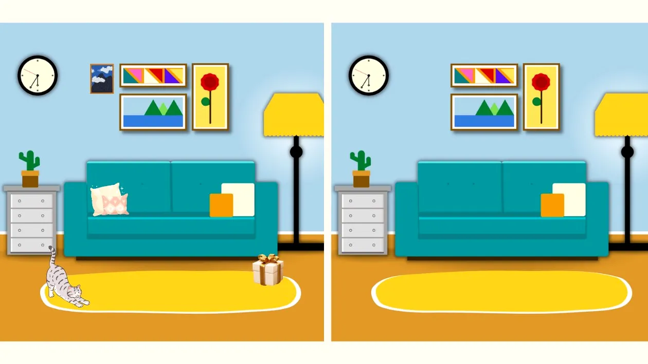 Test IQ | Găsiți cele 4 diferențe dintre aceste două imagini. Geniile le descoperă în doar 10 secunde!