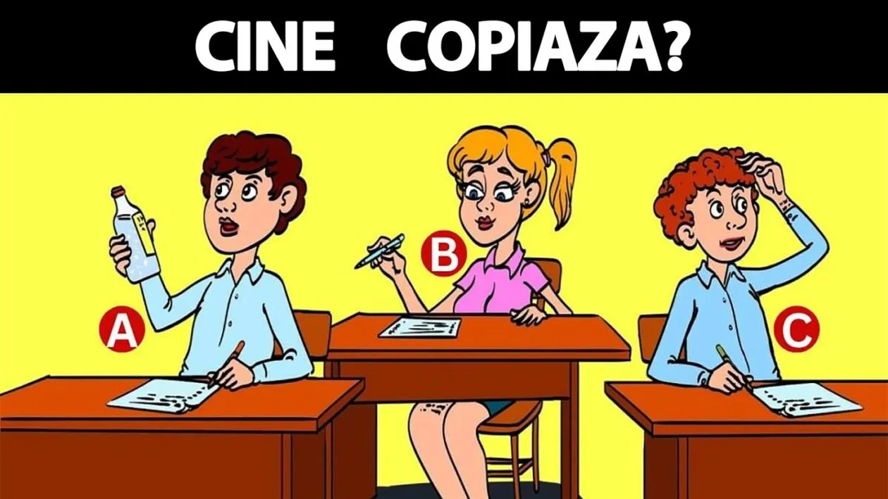 TEST IQ | Unul dintre acești 3 elevi copiază la Bacalaureat. Găsiți-l în maximum 5 secunde!