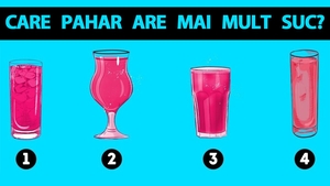 Test de inteligență | În care dintre aceste 4 pahare se află cel mai mult suc?