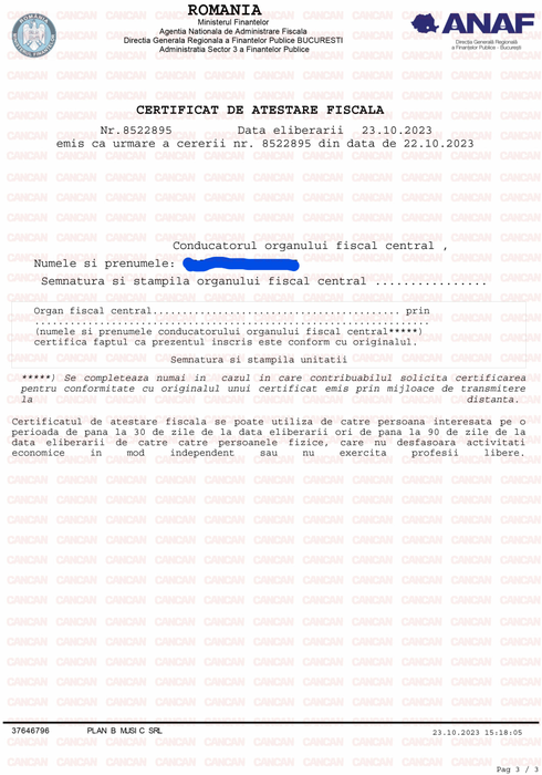 Documentele pe care Cătălin Măruță le-a prezentat, pentru a arăta că nu are datorii la stat