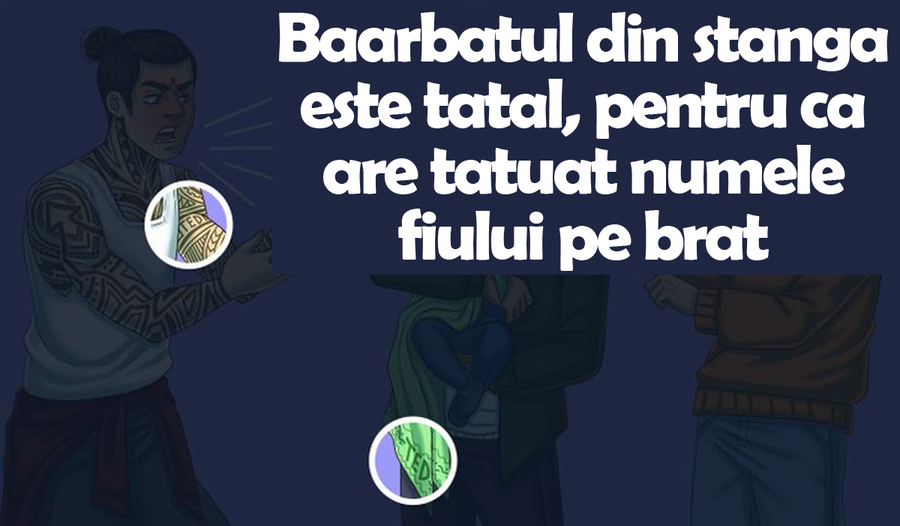 TEST IQ | Unul dintre acești 3 bărbați este tatăl copilului din imagine. Care?