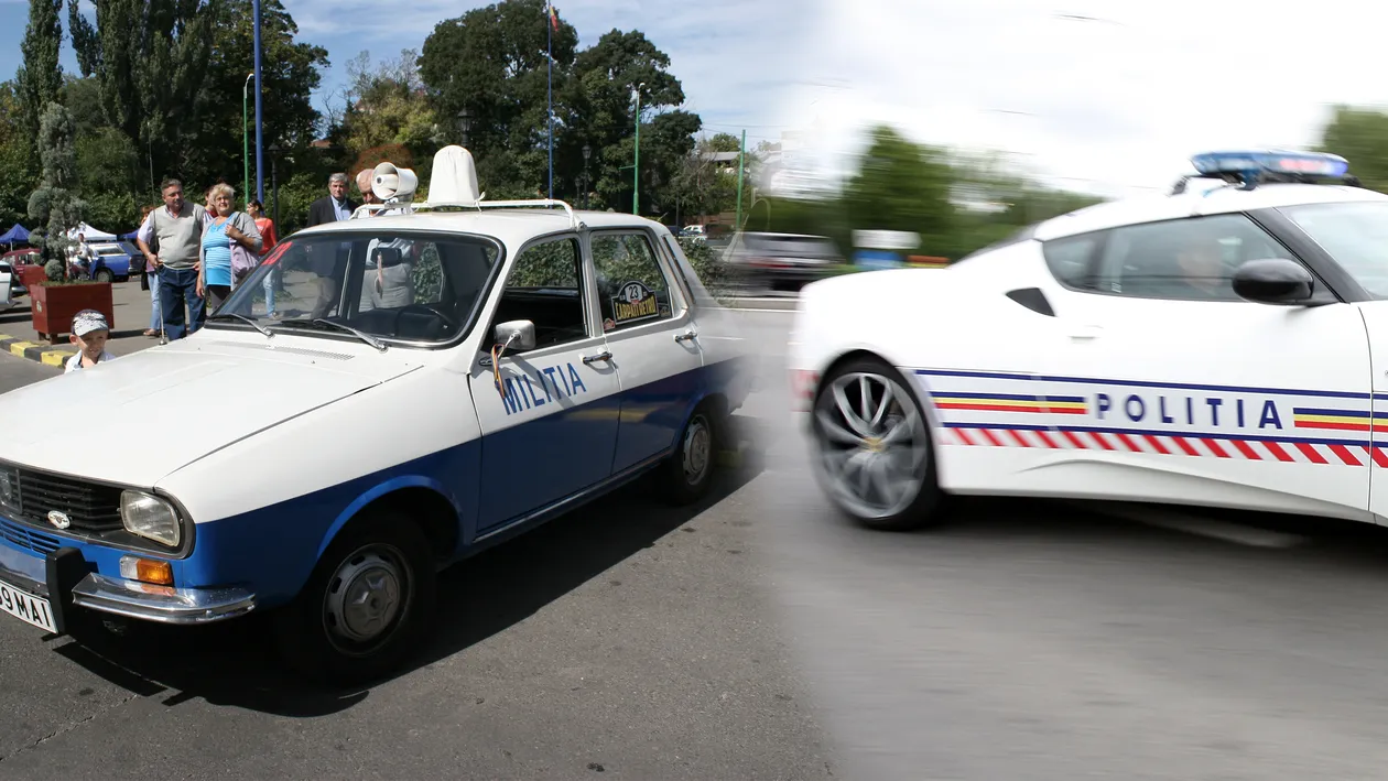 Una conducea Militia, alta conduce Politia. Masina asta a facut senzatie in Bucuresti mai ceva ca Lotusul de la Rutiera