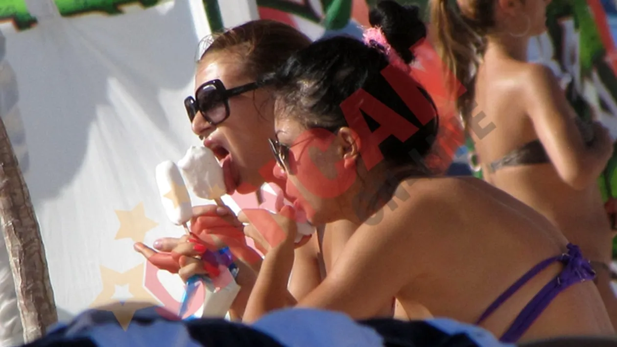 Ramona Gabor nu rezista la inghetata! I-a dat lectii de lins Marinelei Avadanei