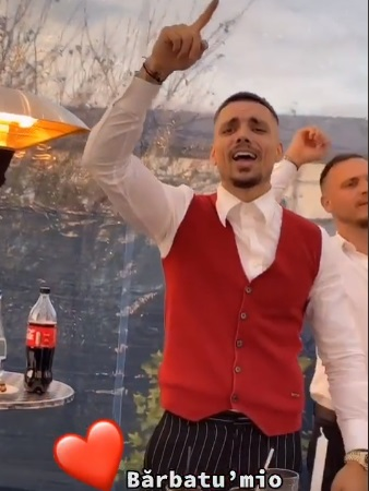 Vlăduța Lupău și Adi Rus, imagini memorabile de la nunta nașilor lor. Fotbalistul de la CFR Cluj i-a dedicat o manea celebrei cântărețe | VIDEO