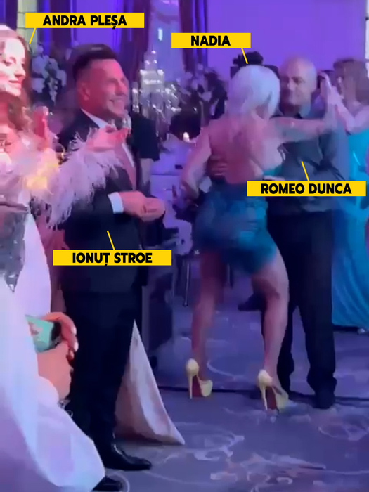 Partenera lui Romeo Dunca s-a "dezlănțuit" la nunta lui Ionuț Stroe cu Andra Pleșa