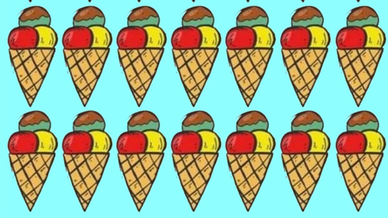 Test de logică | Găsiți înghețata diferită de celelalte!