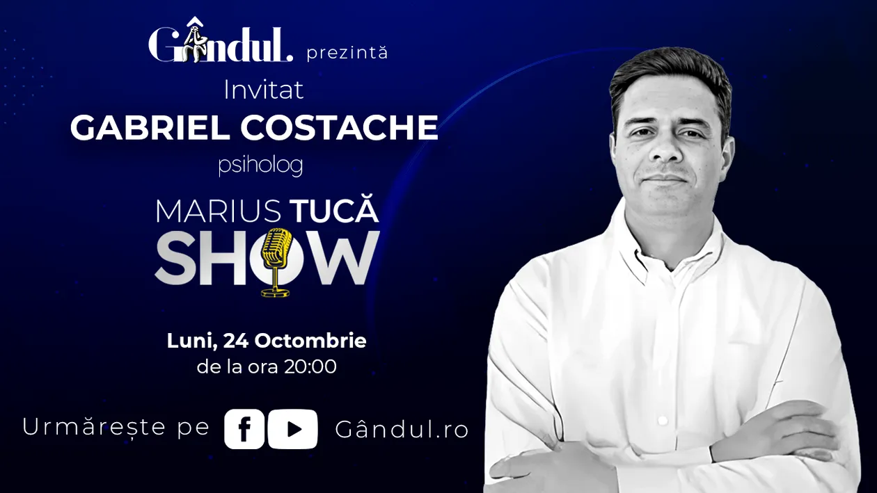 Marius Tucă Show începe luni, 24 octombrie, de la ora 20.00, live pe gândul.ro