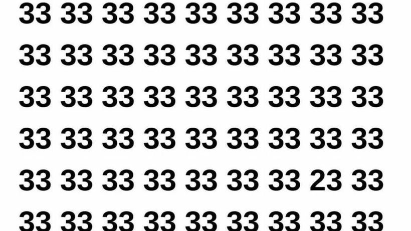 Test de perspicacitate | Nu toate numerele din imagine sunt 33. Găsiți-l pe cel diferit!