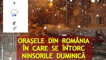 Orașele mari din România în care se întorc ninsorile duminică, potrivit meteorologilor Accuweather