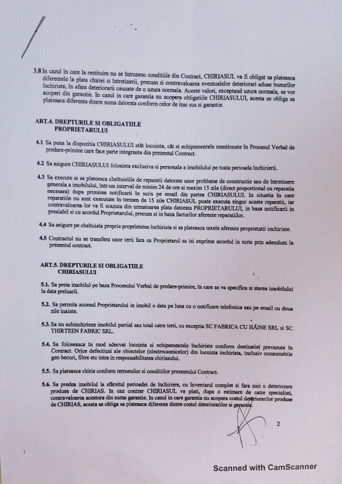 Contractul de închiriere, pagina 2