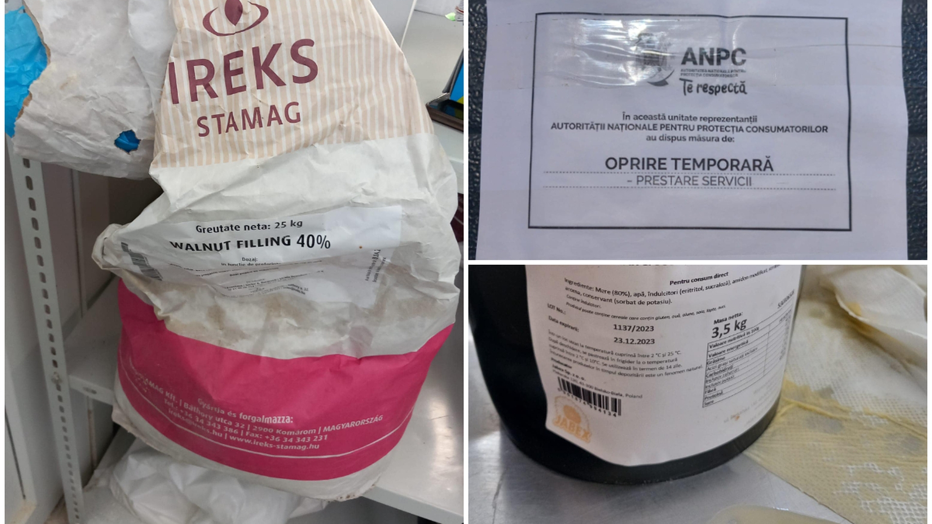 ANPC a închis firma care producea produsele de patiserie „Cămara Noastră” pentru Lidl. S-au găsit produse expirate și rozătoare moarte
