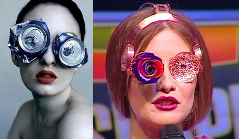 În 2012, Julia Jankelaityte a pozat cu două doze în dreptul ochilor