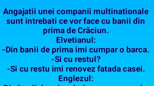 BANCUL ZILEI | Corporatiștii și prima de Crăciun