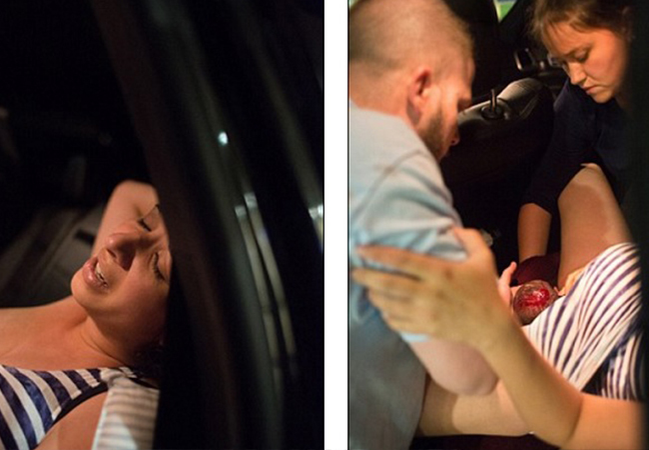 Imaginile care îţi taie răsuflarea! O femeie a angajat un fotograf care să surprindă momentul în care naşte pentru a treia oară