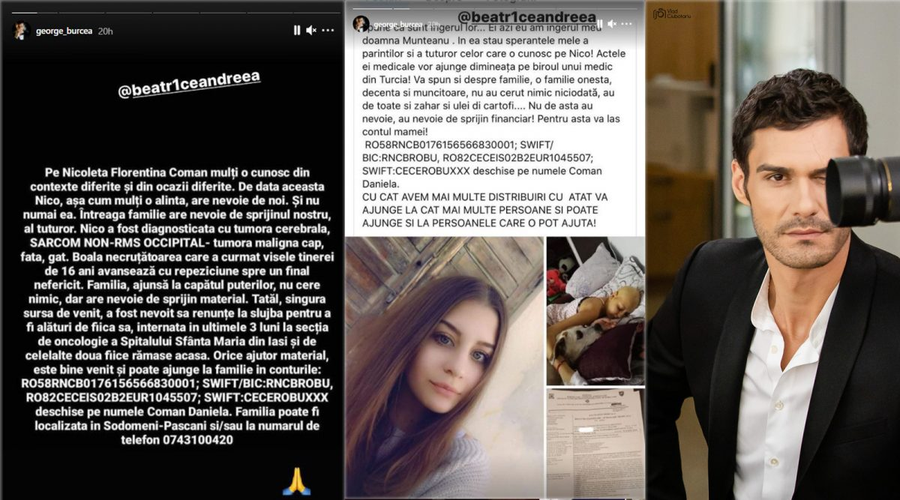 George Burcea, apel emoționant pentru Nico, una dintre prietenele sale care are 16 ani și a primit un diagnostic crunt: Sarcom non-RMS occipital © Instagram Stories & Facebook