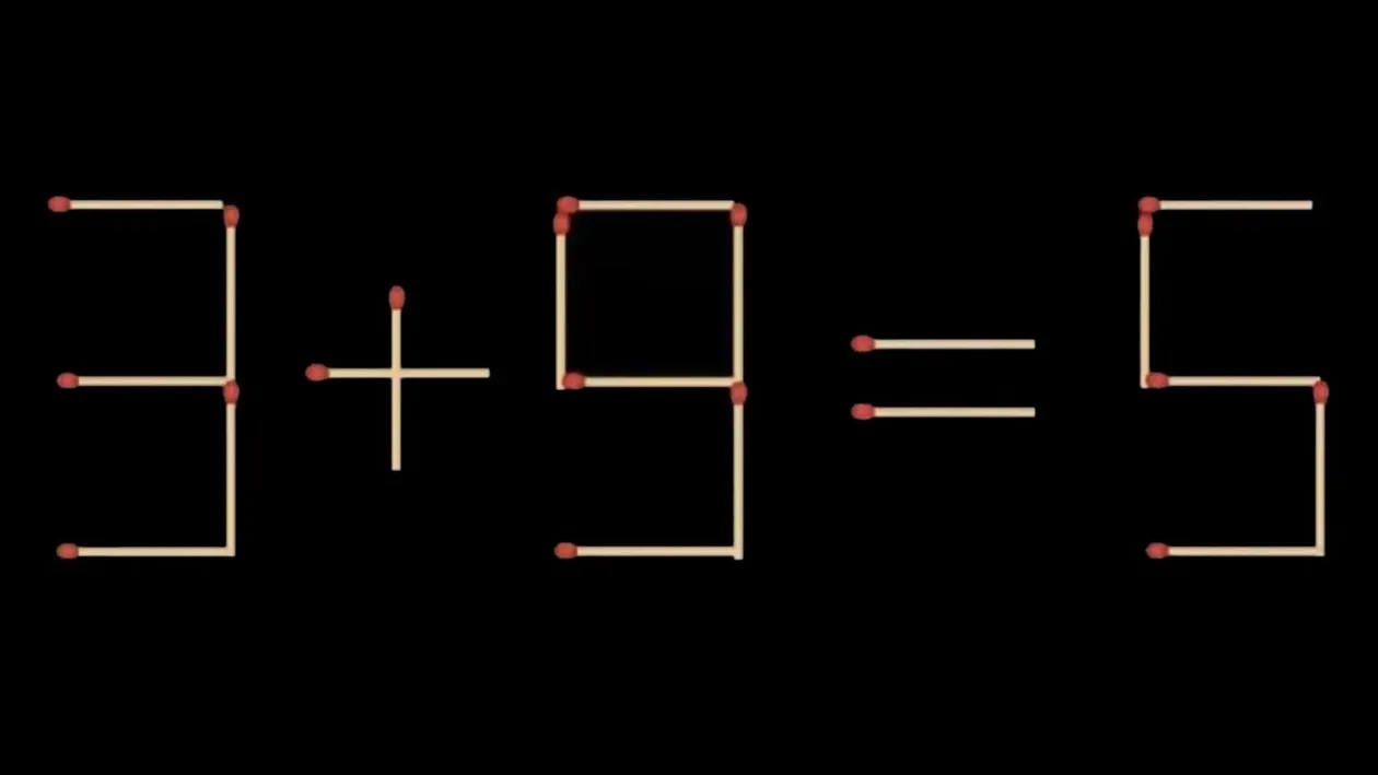 Test de inteligență | Mutați un singur chibrit pentru a corecta 3 + 9 = 5