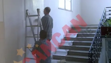 Muzicienii de la Filarmonica zugravesc cladirea