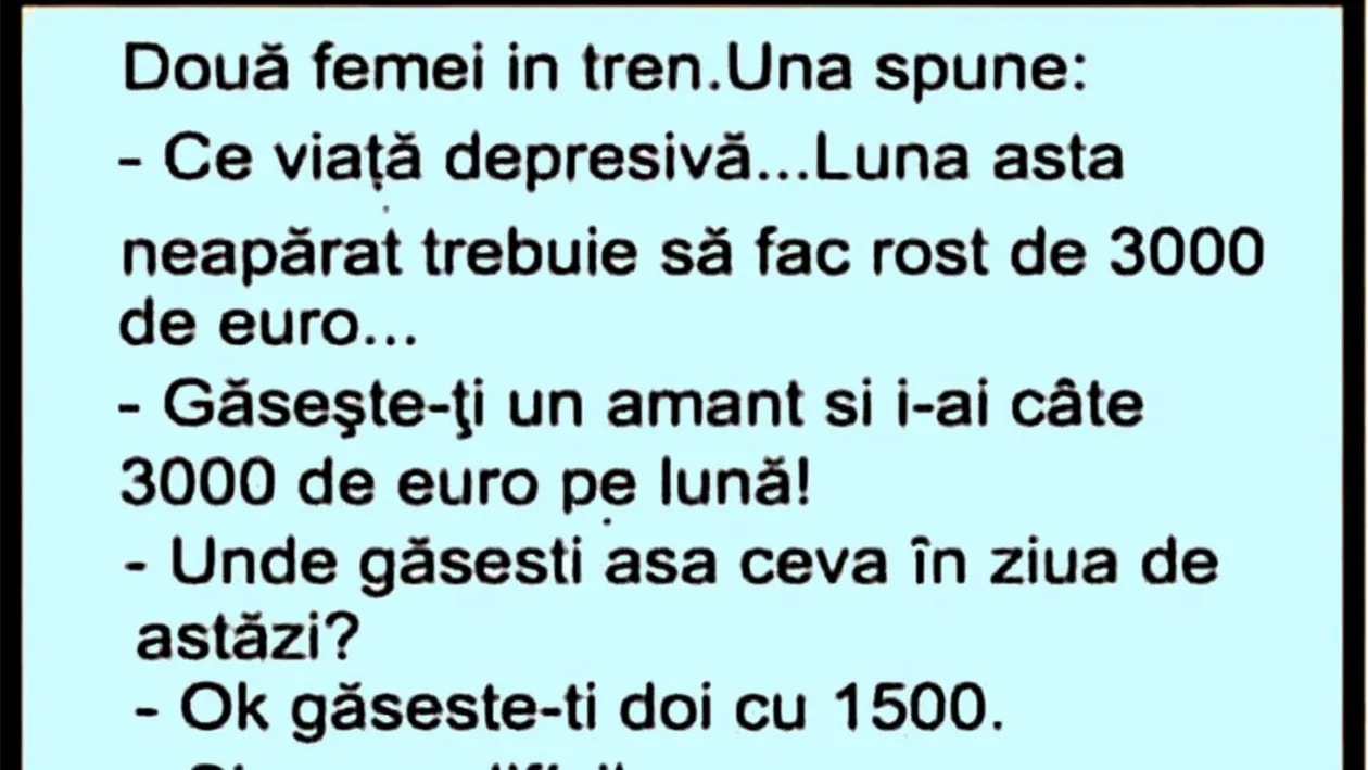 BANC | Două femei în tren: Luna asta trebuie să fac rost de 3.000 de euro