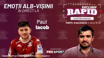Rapid e pe locul 1 în liga 1 înainte de meciurile cu Otelul și FCSB, iar Paul Iacob vine astăzi la „EXCLUSIV RAPID”, în direct pe YouTube – ProSport, de la 18:00