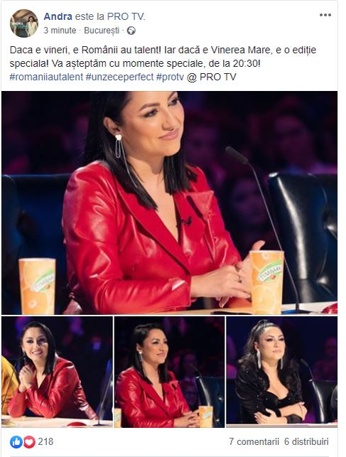 Andra, mesaj-surpriză despre ediția de la Românii au Talent din Vinerea Mare! Fanii i-au scris imediat vedetei