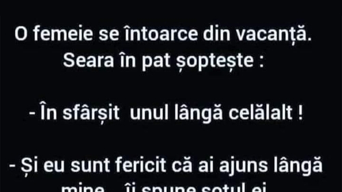 BANC | "În sfârșit, unul lângă celălalt"