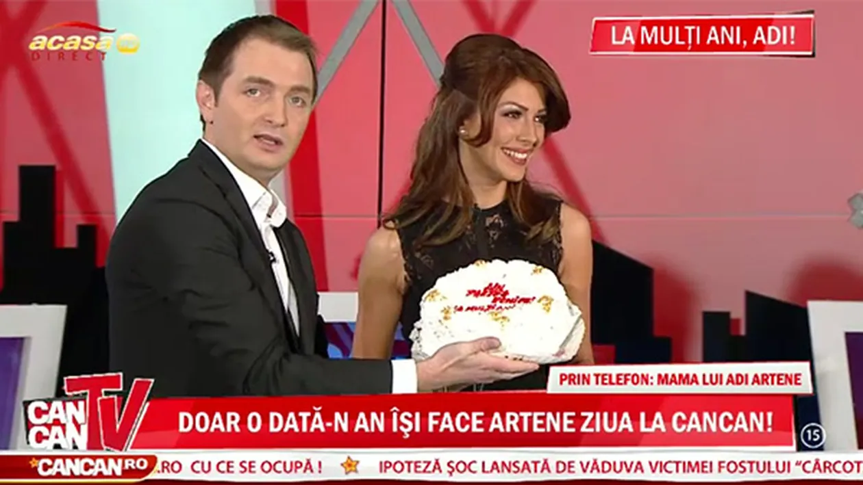 Surprins de Mos Niculae! Adrian Artene a fost sarbatorit in direct la CANCAN TV