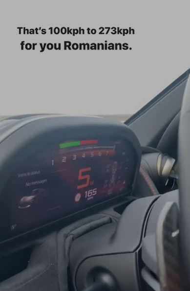 “Fostul cumnat” al Biancăi Drăgușanu, filmat în timp ce conduce cu peste 270 km/h pe A3. Cu ce bolid a înregistrat această performanță
