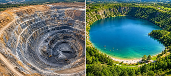 În 2008, Spania a umplut o mină de cărbune adâncă de 300 de metri cu 547 miliarde litri de apă. Patru ani mai târziu, „groapa” s-a transformat într-un lac artificial care acoperă 865 de hectare
