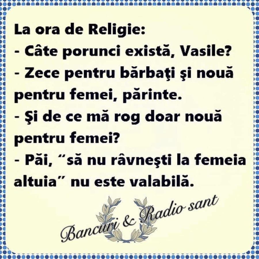 BANCUL ZILEI | La ora de religie: 