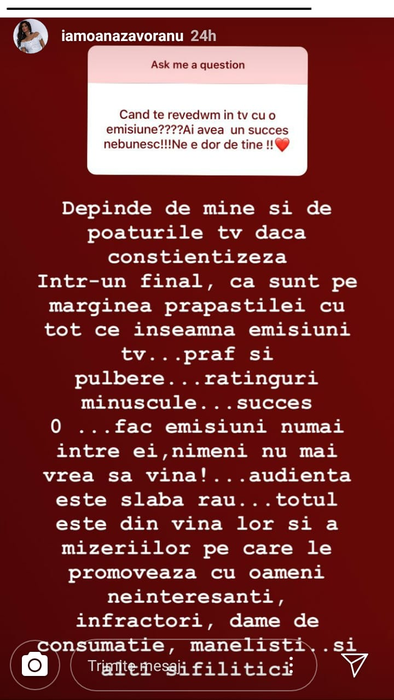 Oana Zăvoranu a negat că participă la “Exatlon”. Ce replici acide a spus la adresa emisiunii