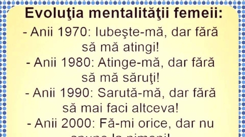 BANCUL ZILEI | Evoluția mentalității femeii