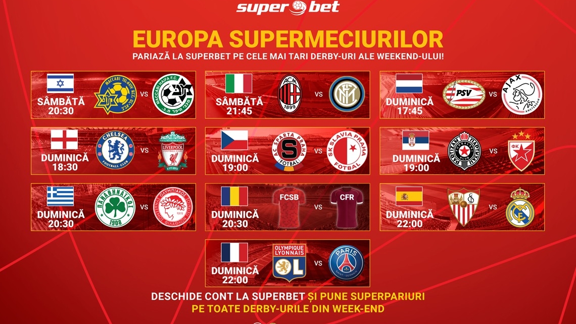 ARDE EUROPA! PARIAZĂ PE SUPERDERBY-URILE WEEKENDULUI!