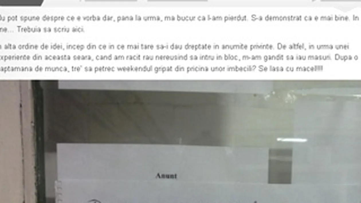 Mihai Bendeac:Daca nu schimbati yala, am sa sparg usa cu capul administratorului drept berbec!