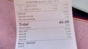 Câți lei i s-a cerut bacșiș unui client pentru o cafea și un cocktail, într-o cafenea din Ploiești. "Șpaga" a venit direct pe nota de plată