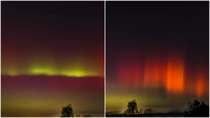 Aurora Boreală, vizibilă din România! Imagini spectaculoase surprinse în Mureș. Jocul de lumini i-a uimit pe localnici