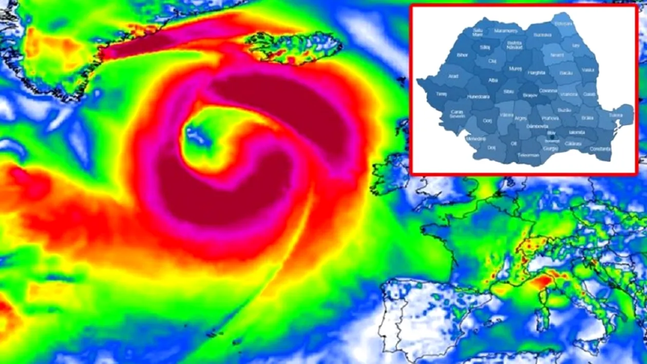 ANM, în alertă! Un ciclon-exploziv uriaș se apropie amenințător de România