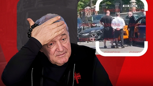 Gigi Becali și-a boțit ”bijuteria” de 500.000 €! Finanțatorul FCSB a făcut accident chiar în fața palatului! Avem imaginile