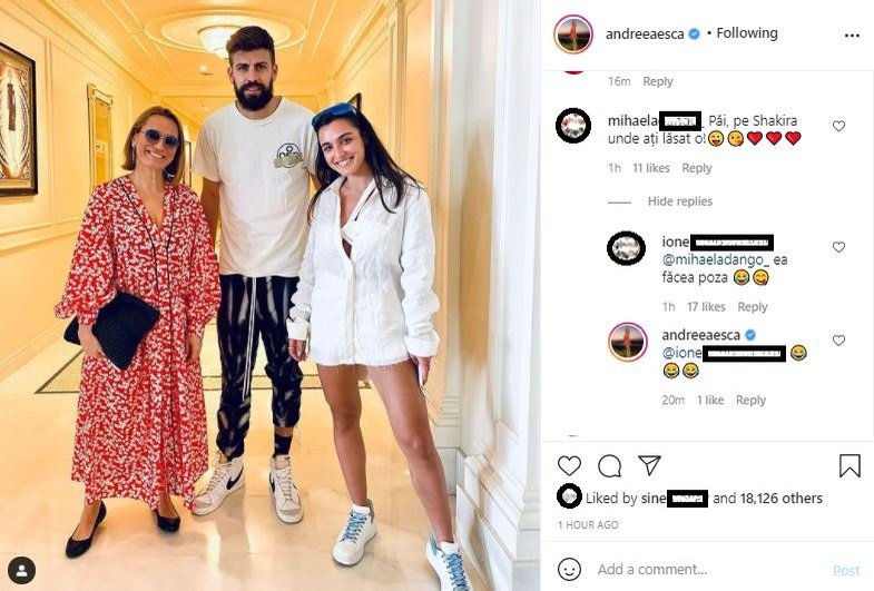 Andreea Esca, întâlnire de gradul zero cu Gerard Piqué: “Aris, asta e pentru tine”. Cum a fost surprinsă prezentatoare alături de soțul Shakirei