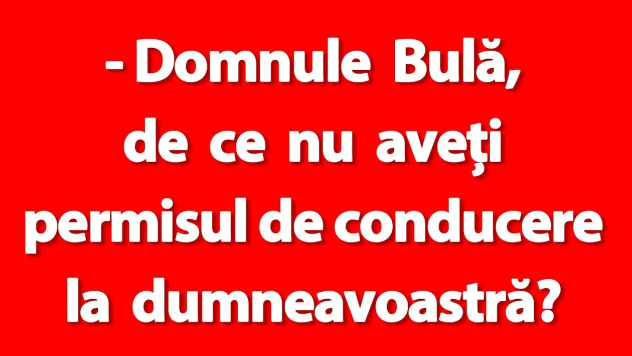 BANC | Domnule Bulă, de ce nu aveți permisul de conducere la dumneavoastră?