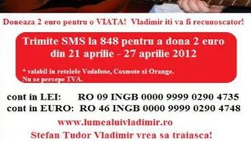 Sa-l ajutam sa traiasca! Vladimir Tudor are nevoie de sprijin ca sa mearga mai departe!