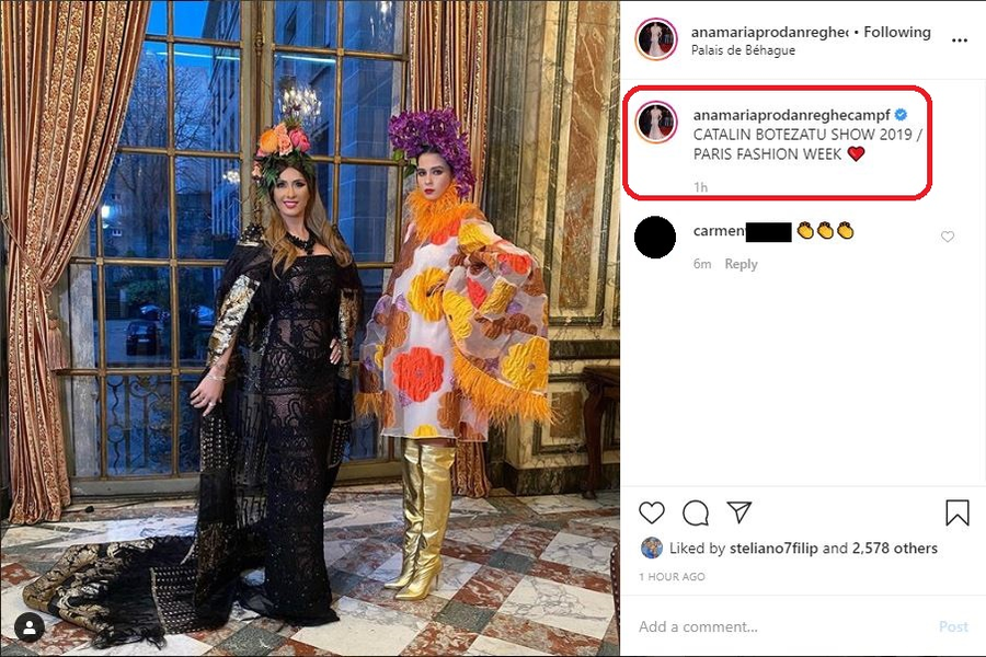 Anamaria Prodan și fiica sa, Rebecca Dumitrescu, îmbrăcate în creații semnate de Cătălin Botezatu © Instagram