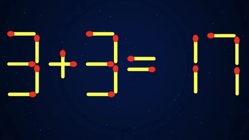 Test de inteligență | Mutați două bețe de chibrit pentru a corecta 3 + 3 = 17