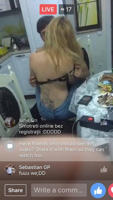 Un cuplu din Moldova a transmis live pe Facebook cum face amor