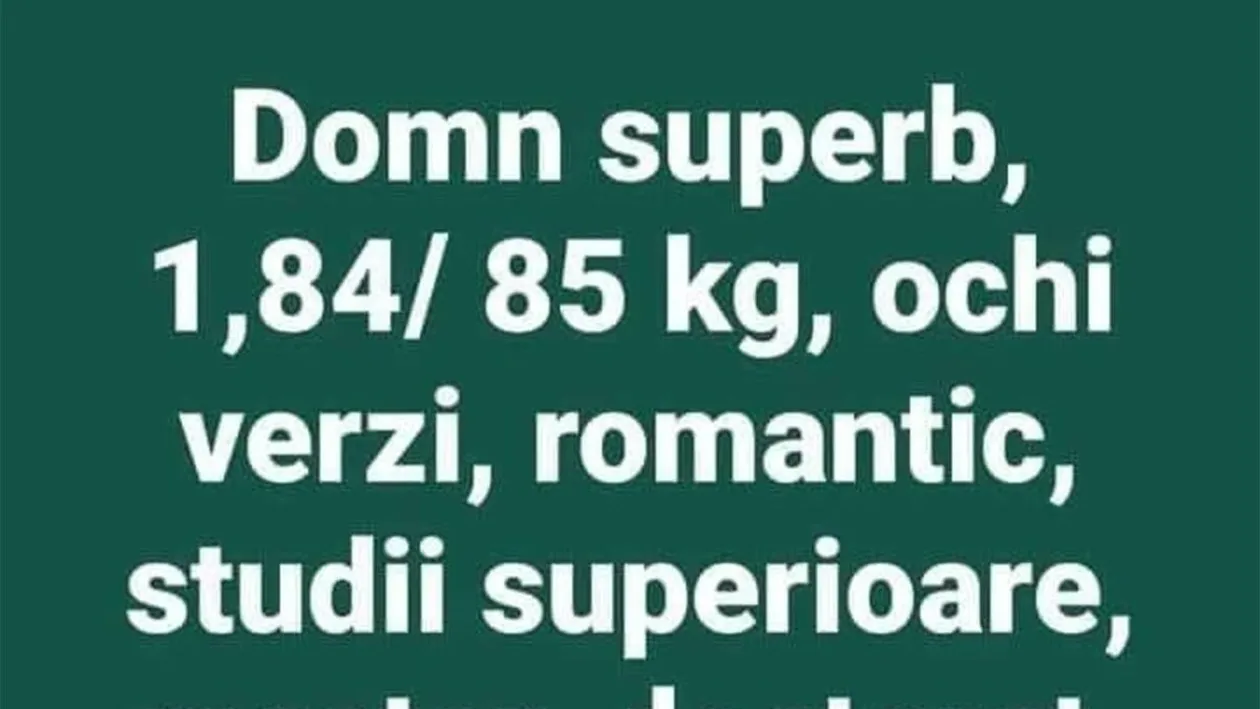 Bancul începutului de săptămână | Domn superb, 1.84, 85 kg